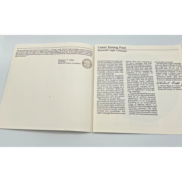 VINTAGE Knowles Norman Rockwell “Evening’s Ease” 8" Wall Plate 1985 w/ Box & COA - Picture 7 of 11